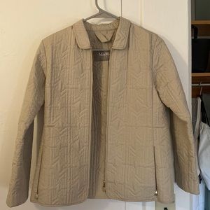 MaxMara Rainwear Tan/Beige Monogram Jacket US4